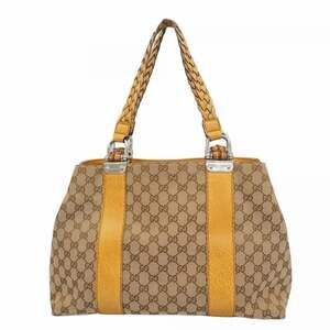 Gucci GG Canvas Bamboo Tote Bag 232947 Brown Women's